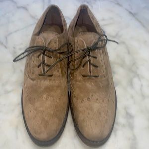 Progetto Brown Suede Oxfords Size 38 BNNB